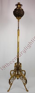Rare Brass Griffin Floor Lamp w/ Cupid & Psyche Font Case