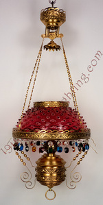 Extremely Rare Parker Hanging Lamp w/ Colored Prisms