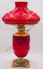 “Bulging Loops” Cardinal Red Art-Glass Lamp